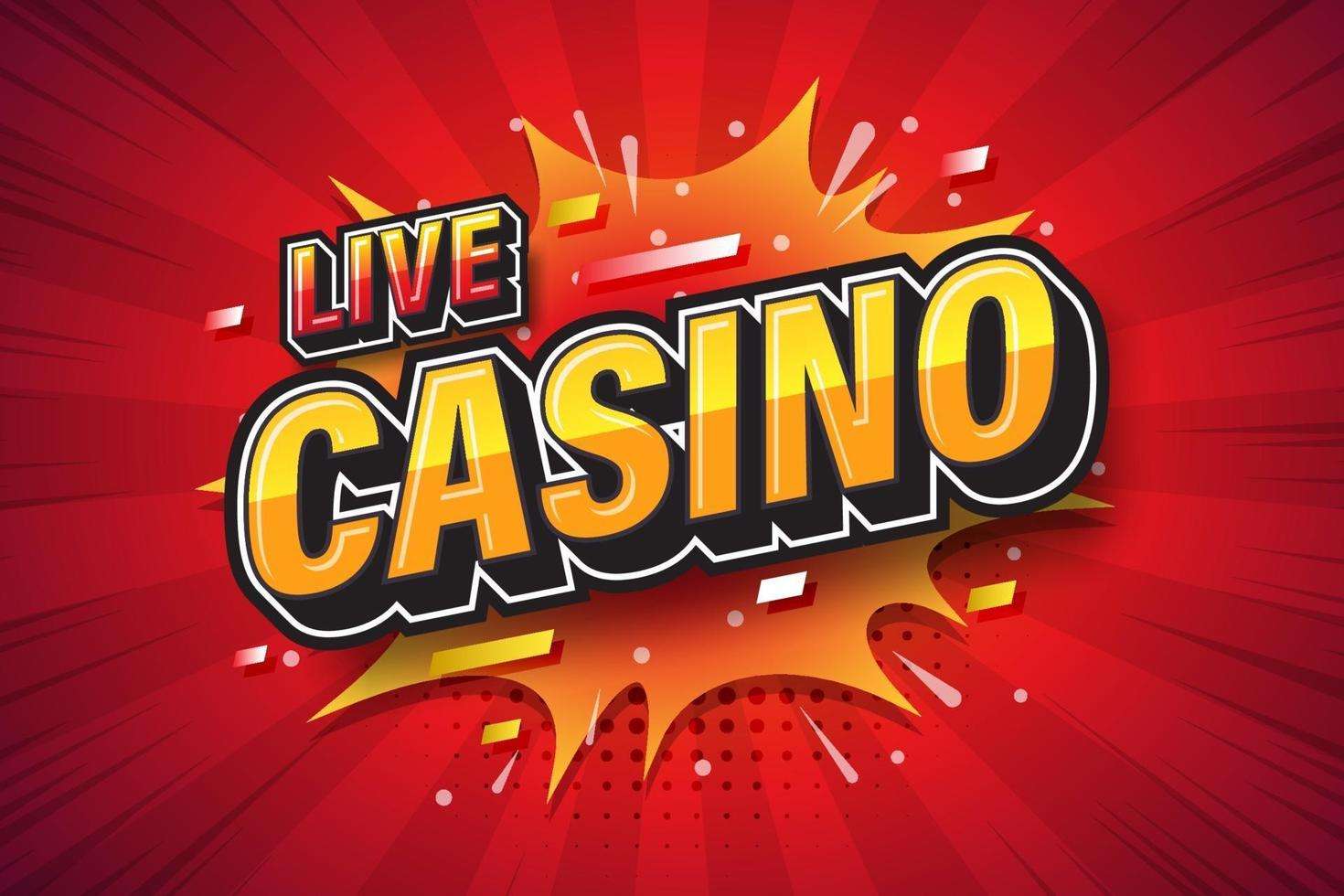 live casino font expression pop art comic speech bubble illustration vector