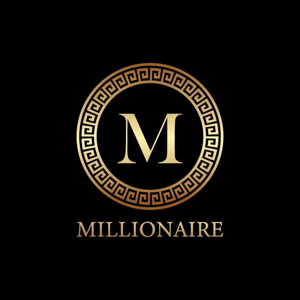 millionaire logo design icon design template element lettet m design vector